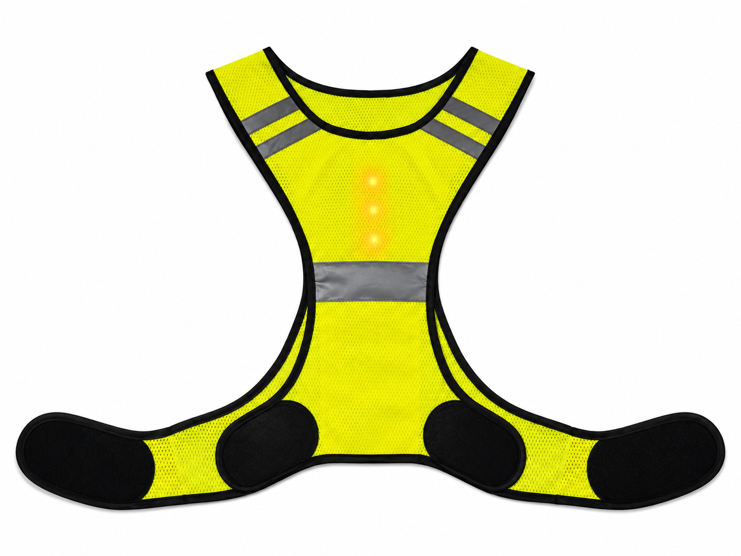 Veste réfléchissante LED ouverte avec fermeture réglable