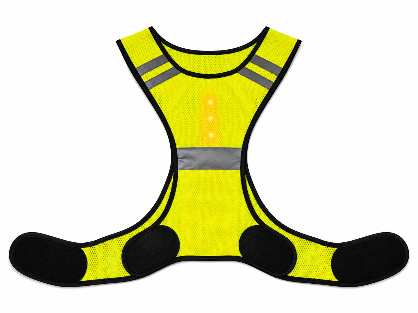 Veste réfléchissante LED ouverte avec fermeture réglable